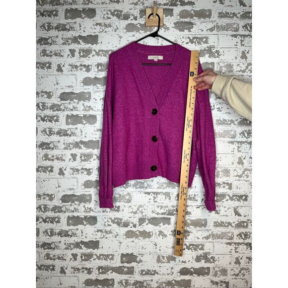 Loft | women purple wool blend cardigan - Picture 6 of 9